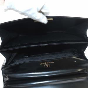 VALENTINO GARAVANI ハンドバッグ レザー ターンロック ロゴ ゴールド金具 黒 ブラック