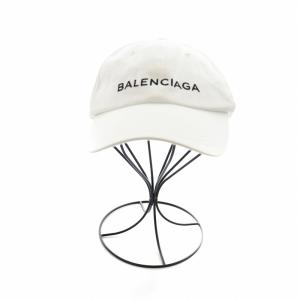 BALENCIAGA 452245 クラシック ベースボール キャップ 帽子 ロゴ 刺繍 白 ホワイト GY27