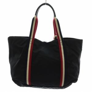 Orobianco トートバッグ ハンド ナイロン 裏地総柄 マグネット ロゴ ゴールド金具 黒 ブラック