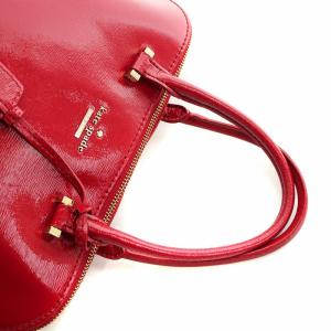 kate spade new york ハンドバッグ ショルダー 2WAY エナメル レザー ロゴ 裏地水玉 赤 レッド PXRU5131 GY18