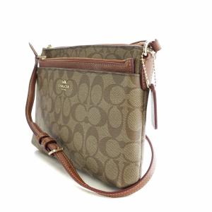COACH ショルダーバッグ シグネチャー ポーチ付き ロゴ PVC 茶 ブラウン F52657