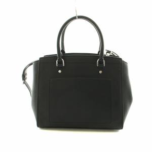 MICHAEL KORS パーク ラージ サッチェル ハンドバッグ ショルダー 2WAY PVC ロゴ チャーム付き シルバー金具 黒 ブラック GY18