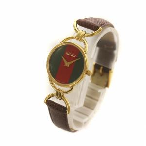 GUCCI 腕時計 クォーツ シェリーライン レザーベルト ロゴ ゴールド色 6000.2.L GY18