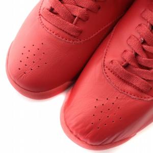 Reebok スニーカー レザー ハイカット ロゴ US7 24cm 赤 レッド
