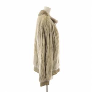 SAGA MINK 銀サガ ファーコート ブルゾン 毛皮 アウター サファイアミンク ミドル ジップアップ M グレー