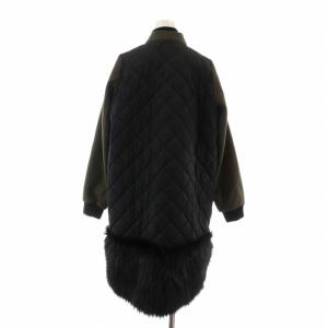 N°21 コート 中綿 ウール カシミヤ混 フェイクファー ロング キルティング 切替 36