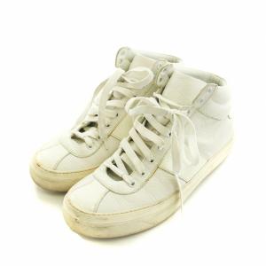JIMMY CHOO ハイカットスニーカー シューズ 靴 ロゴ レザー 41 26cm 白 ホワイト GY17