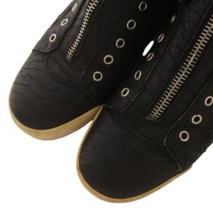 DSQUARED2 スニーカー ハイカット クロコ型押し レザー ジップアップ 41 26?p 黒 ブラック