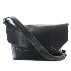 by LEATHER フラップ ショルダー バッグ レザー 黒 ブラック 14326993185