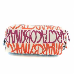 MARC by MARC JACOBS ポーチ 化粧ポーチ 小物入れ ロゴ 総柄 ナイロン ベージュ 紫 パープル マルチカラー