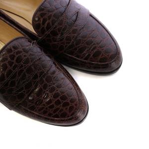 REGAL ローファー モカシン レザー ラウンドトゥ クロコ型押し 24.5cm 茶 ブラウン GY18