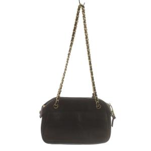 TORY BURCH ショルダーバッグ ハンドバッグ チェーンベルト タッセル ロゴ レザー ファスナー開閉 黒 ブラック