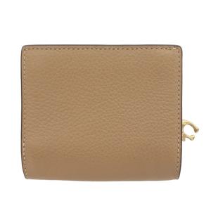 COACH スナップ ウォレット 二つ折り財布 ミニ  レザー ロゴ金具 ベージュ C2862