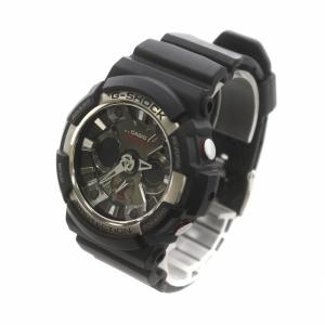 CASIO G-SHOCK 腕時計 ウォッチ クォーツ アナログ デジタル ロゴ デイト カレンダー付き 黒 ブラック GA-200 GY18