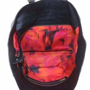 MARC by MARC JACOBS トートバッグ ハンド レザー 内側総柄 ロゴ ゴールド金具 黒 ブラック