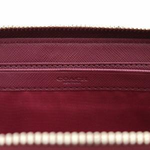 COACH 長財布 レザー ラウンドファスナー ロゴ 紫 パープル F50427
