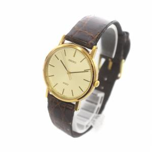 SEIKO スピリット SPIRIT 腕時計 ウォッチ クォーツ ラウンド ロゴ ?文字盤 ゴールド色 茶 ブラウン 7N01-7060