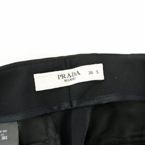PRADA イタリア製 スラックス パンツ ロング ウール 36 S 黒 ブラック P2610C GY18