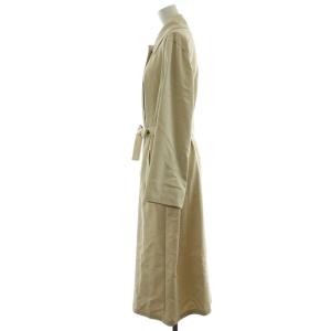 Max Mara 白タグ ステンカラー コート ロング シングル 紐ベルト 38 M ベージュ /IR GY18