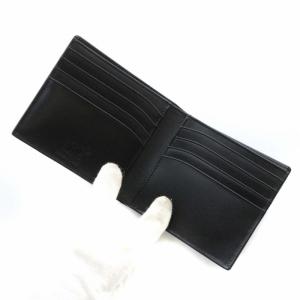 Montblanc 財布 二つ折り レザー 内側総柄 ロゴ ブラック