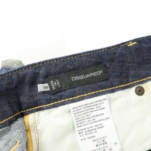 DSQUARED2 イタリア製 デニム ショートパンツ ハーフパンツ ブリーチ加工 ダメージ加工 カモフラ 迷彩 38 S 紺 ネイビー GY18