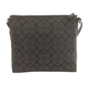 COACH ショルダーバッグ シグネチャー ロゴ 斜めがけ スクエア PVC レザー 黒 ブラック F58297