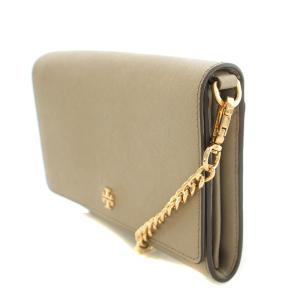 TORY BURCH ショルダーバッグ ウォレット 財布 チェーン レザー ロゴ グレージュ