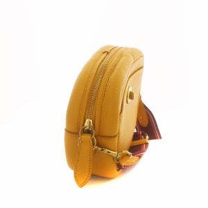 COACH カメラバッグ ショルダーバッグ ロゴ ぺブルレザー ストラップ2本 黄 イエロー GY18