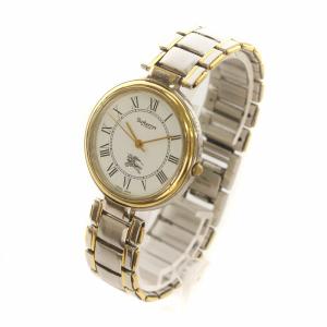 burberrys 8000 腕時計 クォーツ ラウンド ローマン 白文字盤 ロゴ シルバー