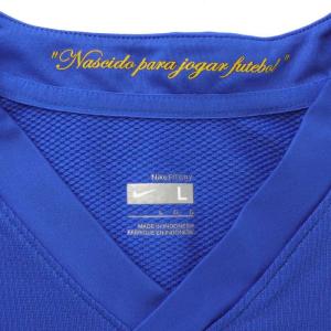 NIKE 2008 サッカー ブラジル代表 アウェイ ユニフォーム レプリカ Tシャツ L 青