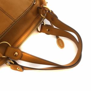 TOD'S ハンドバッグ レザー ロゴ 茶 ブラウン GY17