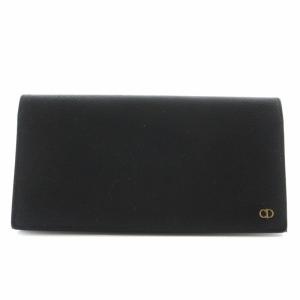 【美品】クリスチャンディオール 長財布 CDロゴ 金具 レザー ブラック 黒色 美品】クリスチャンディオール 長財布 CDロゴ 金具 レザー
