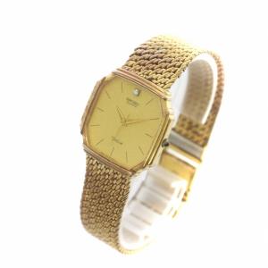 SEIKO ドルチェ Dolce 腕時計 ウォッチ クォーツ ロゴ スクエア 金メッキ ラインストーン ゴールド色 7731-5000