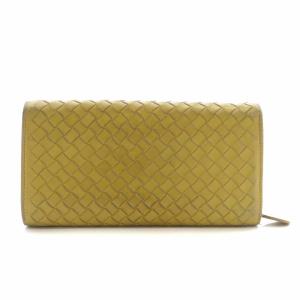BOTTEGA VENETA 長財布 二つ折り レザー イントレチャート 黄色 イエロー 150509 V0013 7702