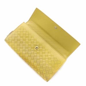 BOTTEGA VENETA 長財布 二つ折り レザー イントレチャート 黄色 イエロー 150509 V0013 7702