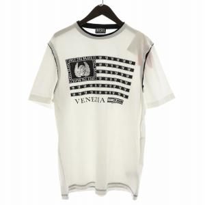 T-ROLLAND Tシャツ カットソー 半袖 プリント タグ付き XL 白 ホワイト 黒 ブラック A05397