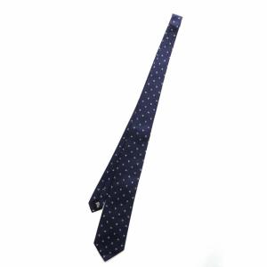 BURBERRY BLACK LABEL ネクタイ 絹 シルク レギュラータイ ロゴ 総柄 紺 ネイビー
