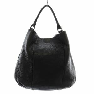 ANYA HINDMARCH トートバッグ ハンド シボ革 レザー タッセル リボン マグネット ロゴ 黒 ブラック