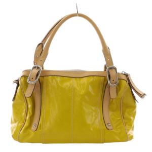 TOD'S ハンドバッグ トートバッグ ロゴ エナメル 黄 イエロー