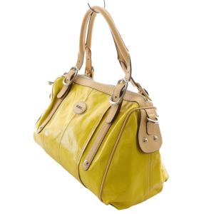 TOD'S ハンドバッグ トートバッグ ロゴ エナメル 黄 イエロー