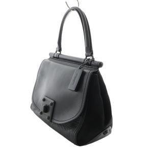 COACH ドリフター トップ ハンドバッグ レザー ターンロック チャーム 黒 ブラック 38388