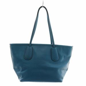 COACH タクシージップ24クロスグレイントートバッグ ハンド PVC レザー ホースアンドキャリッジ ロゴ シルバー金具 青 ブルー