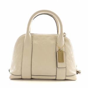 COACH ハンドバッグ ショルダー 2WAY エンボスド レザー 総柄 ロゴ 白 ホワイト 30152