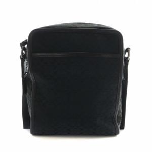 COACH ショルダーバッグ キャンバス レザー ミニシグネチャー 総柄 ロゴ 黒 ブラック F70698