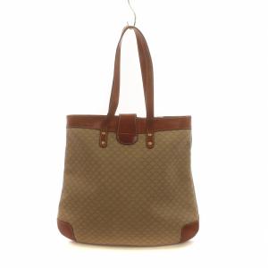 CELINE トートバッグ ナイロン キャンバス マカダム トリオンフ ロゴ 総柄 茶 ブラウン GY27