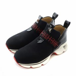 Christian Louboutin LIPSYRUN FLAT GG ネオプレン ローカット スニーカー 36 ブラック レッド