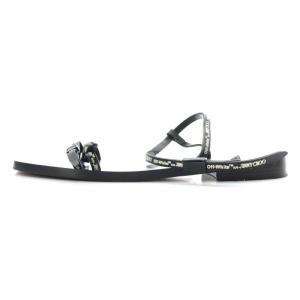 JIMMY CHOO × オフホワイト OFF-WHITE  CHARLIE FLAT フラットサンダル レザー オープントゥ