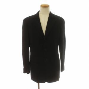 ARMANI COLLEZIONI スーツ セットアップ 上下 テーラードジャケット パンツ 長袖 シングル 総裏地 ジップフライ 48 M 黒 ブラック GY18