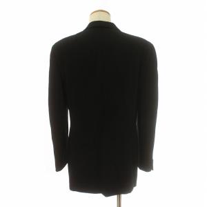 ARMANI COLLEZIONI スーツ セットアップ 上下 テーラードジャケット パンツ 長袖 シングル 総裏地 ジップフライ 48 M 黒 ブラック GY18