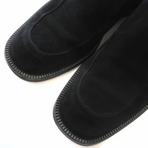 GIORGIO ARMANI ローファー スエード ラウンドトゥ 42 27cm 黒 ブラック